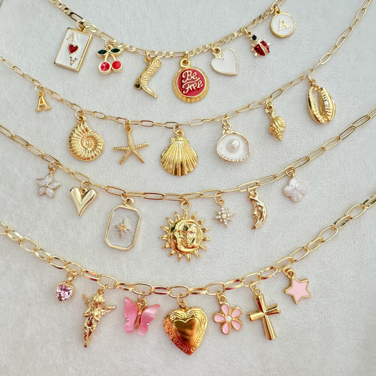 Thick Gold Chain and Charms